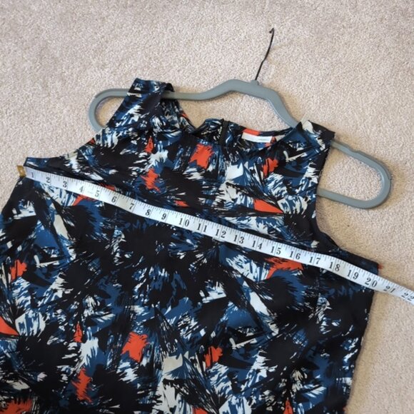 Nordstrom Halogen Abstract Lightweight Summer Artsy Shift Retro Dress M - Picture 4 of 10